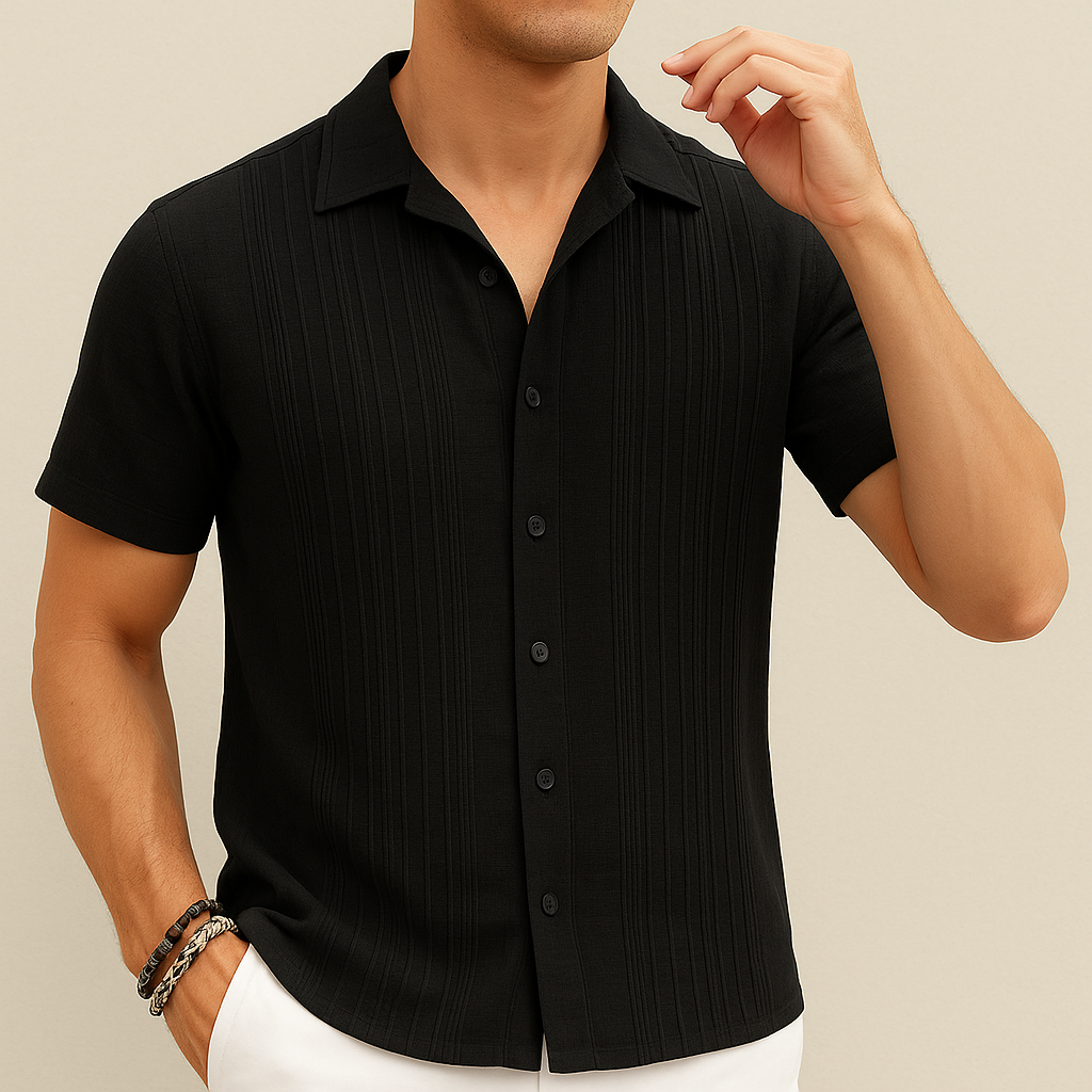 Camicia da Spiaggia in Cotone Nero