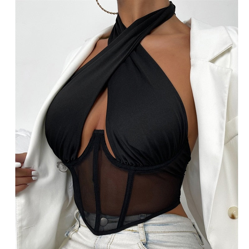 Corsetto con bretelle incrociate