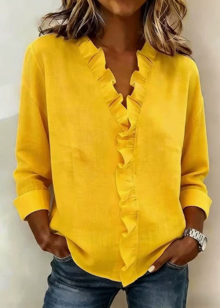 Beatriz - Blusa Arricciata con Scollo a V