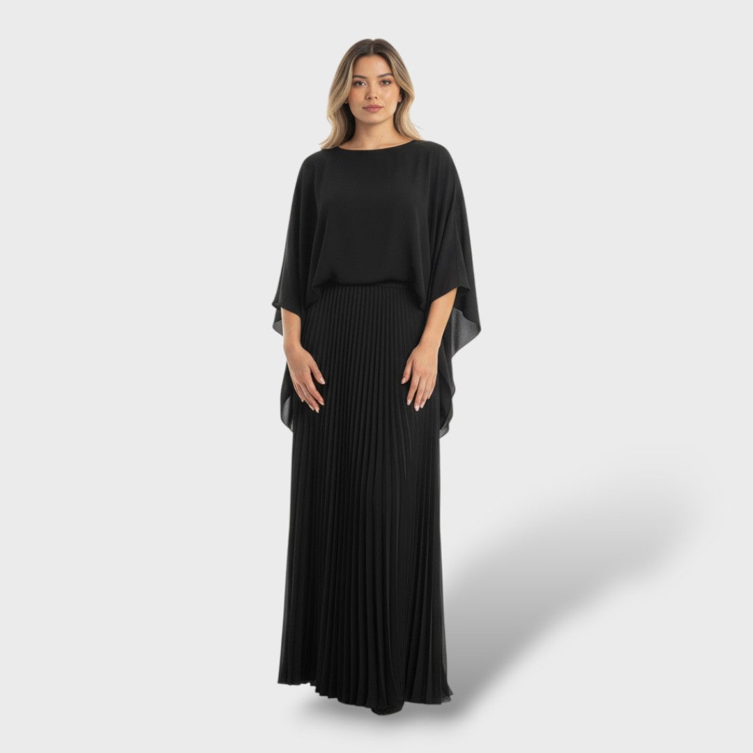 Vestito maxi elegante manica a pipistrello