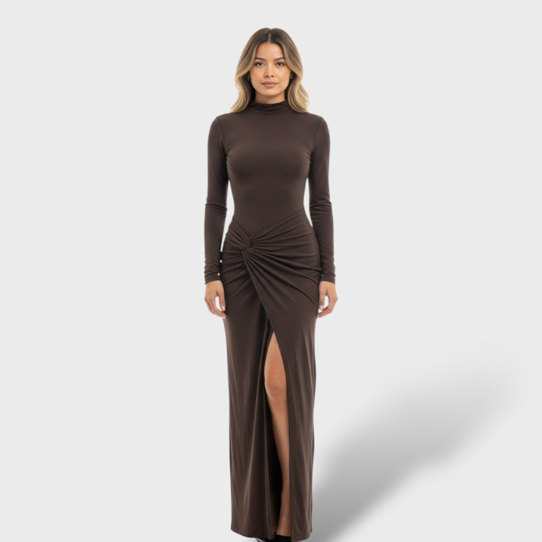 Vestito Maxi Elegante Arricciato Donna