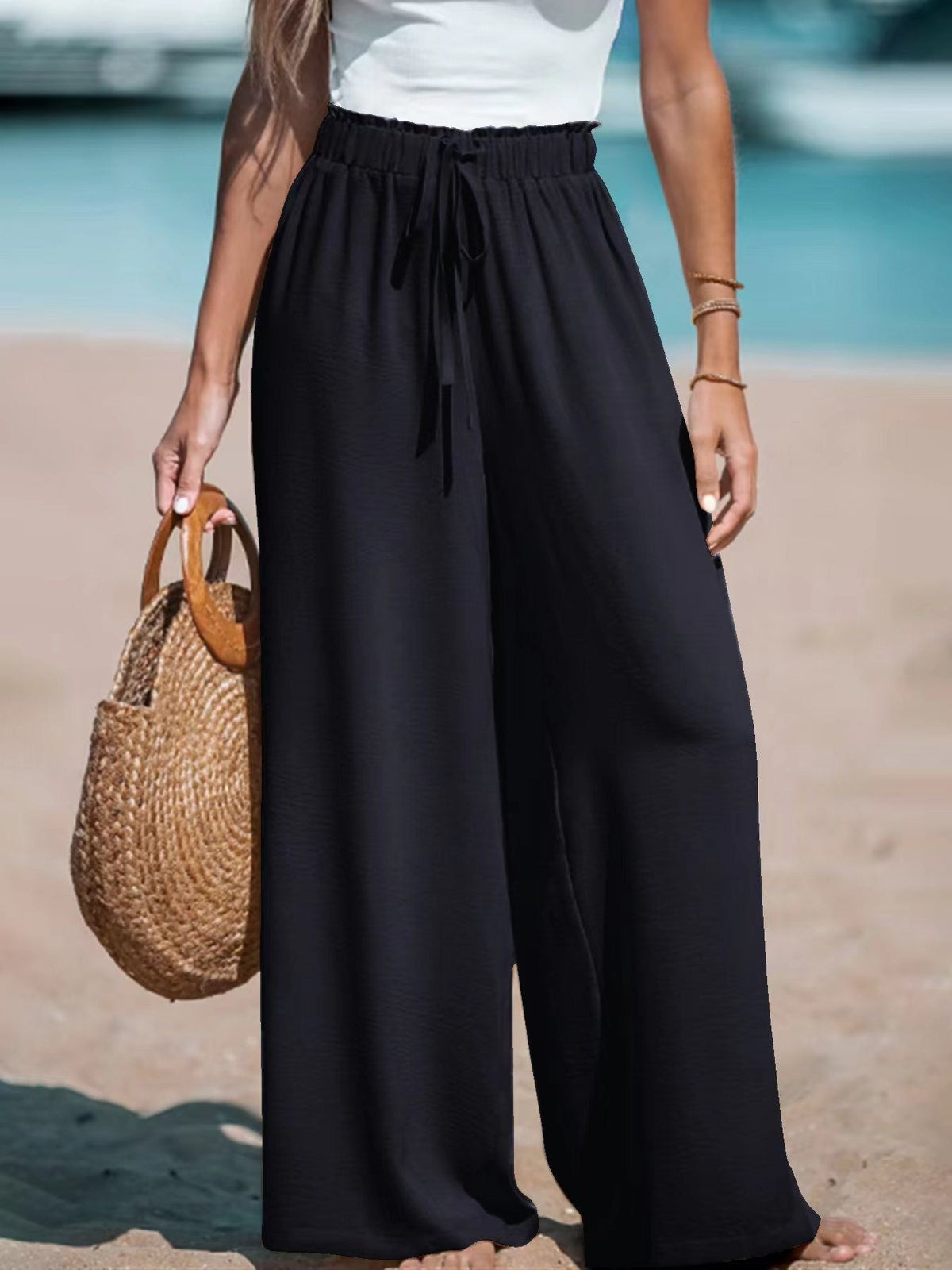 Pantaloni da spiaggia comodi a gamba larga