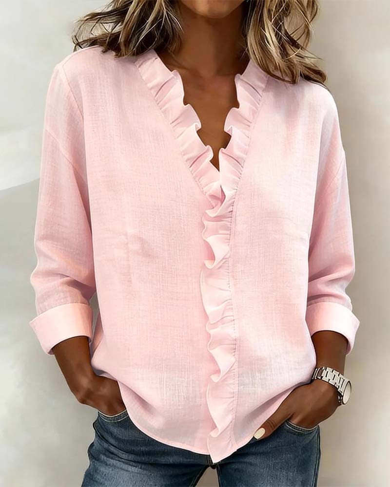 Beatriz - Blusa Arricciata con Scollo a V