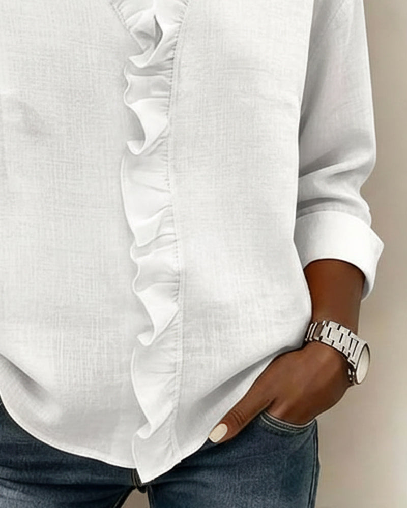 Beatriz - Blusa Arricciata con Scollo a V