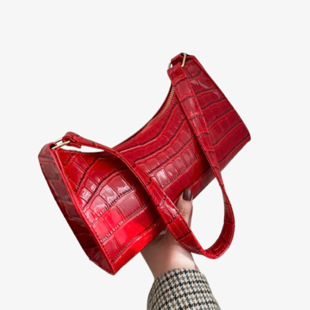 Borsa a tracolla effetto coccodrillo Tilly