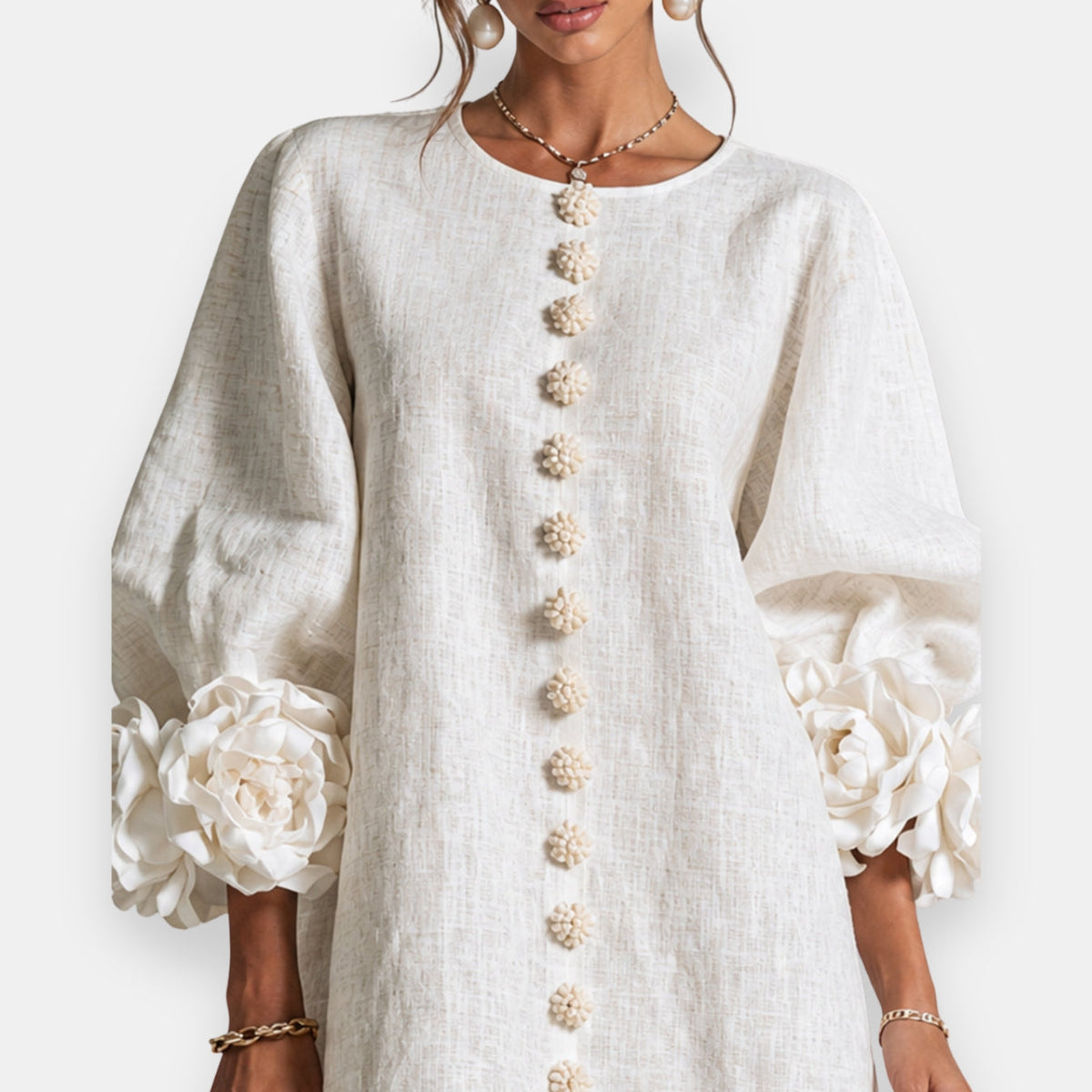 Clau | Abito con fiori in rilievo