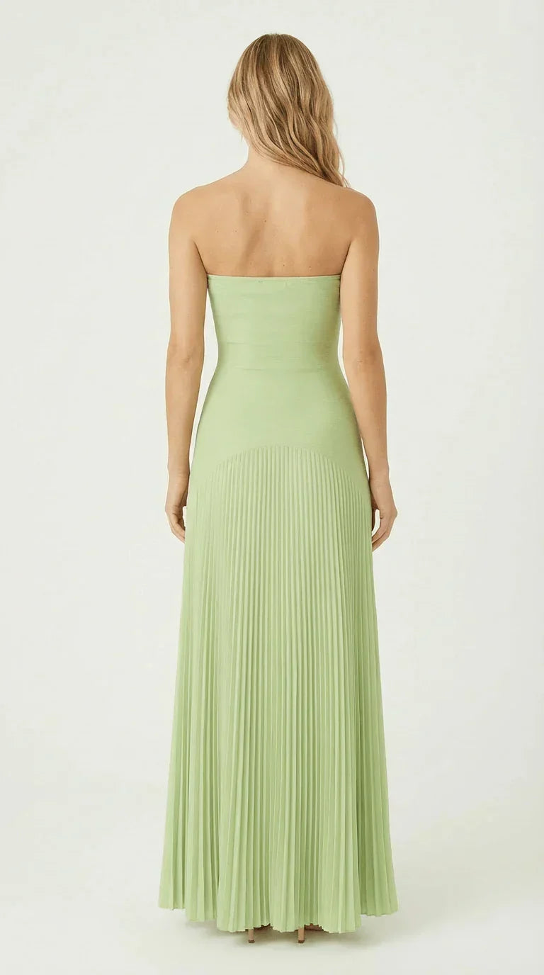 Vestito maxi elegante senza maniche con vita bassa