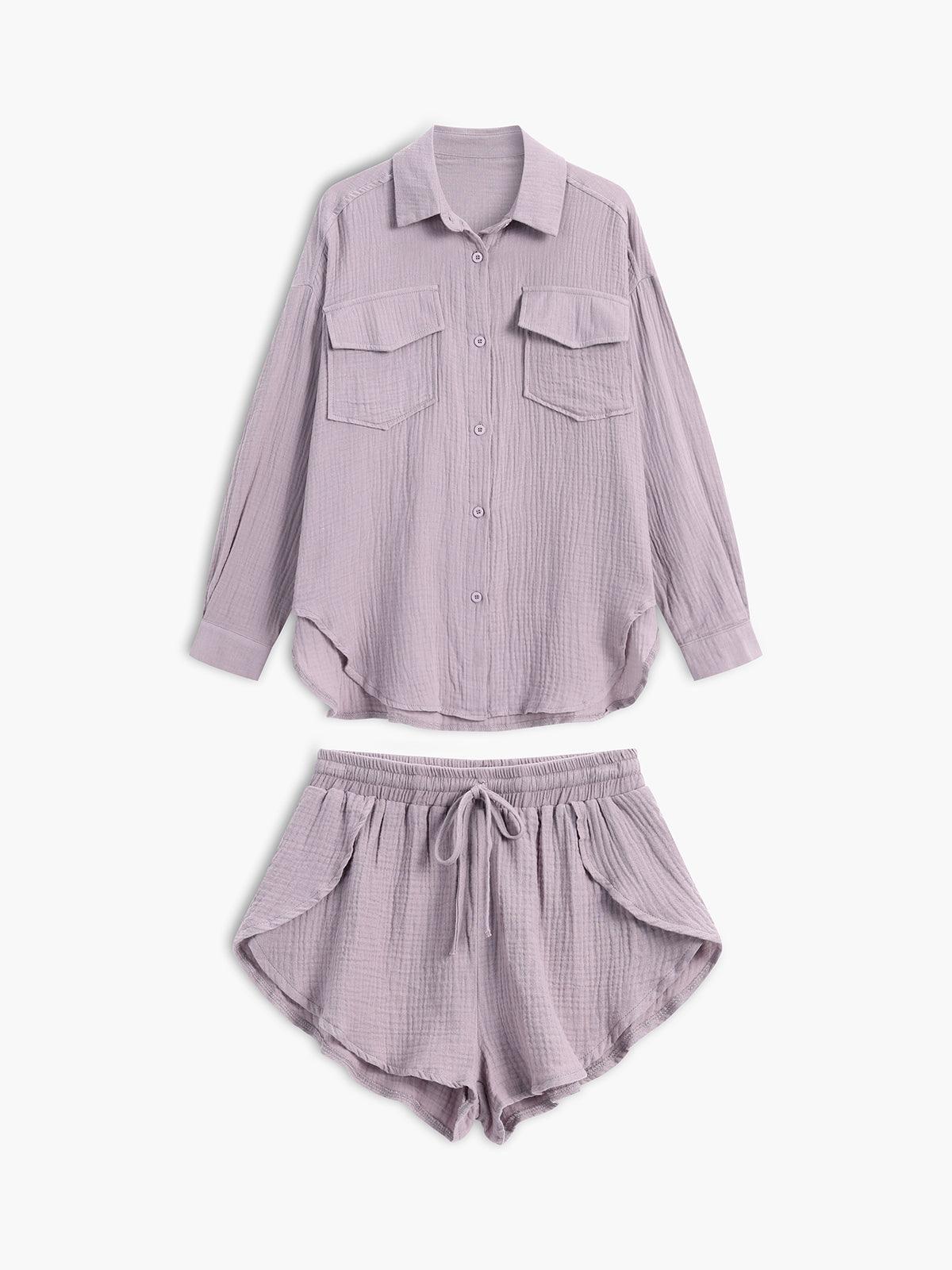 Completo minimalista due pezzi con collo e pantaloncini
