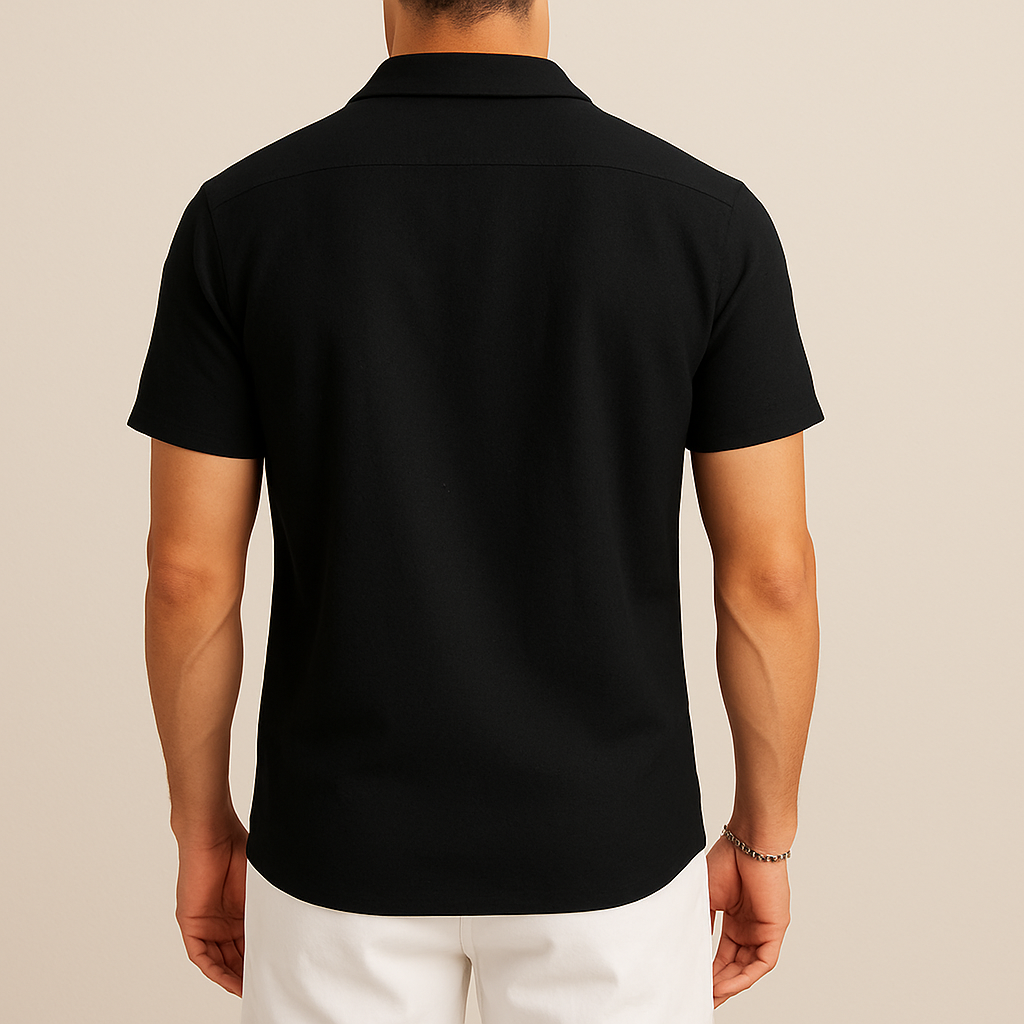 Camicia da Spiaggia in Cotone Nero
