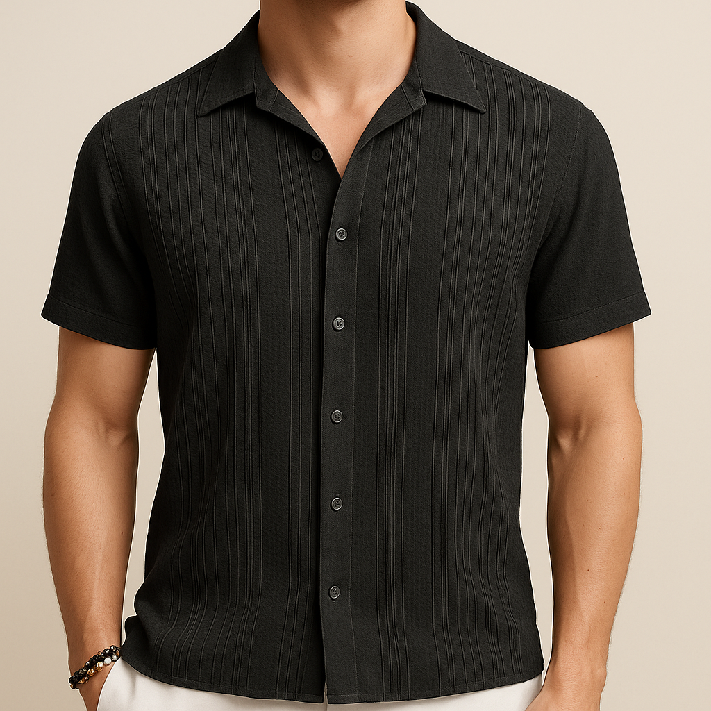 Camicia da Spiaggia in Cotone Nero