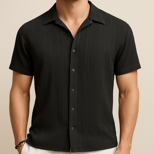 Camicia da Spiaggia in Cotone Nero