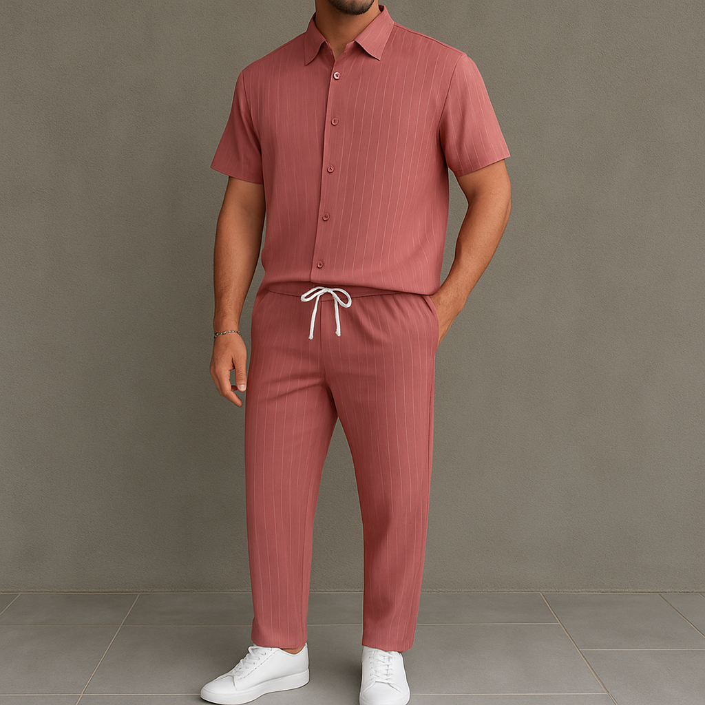 Completo Camicia con Bottoni e Pantaloni per Uomo