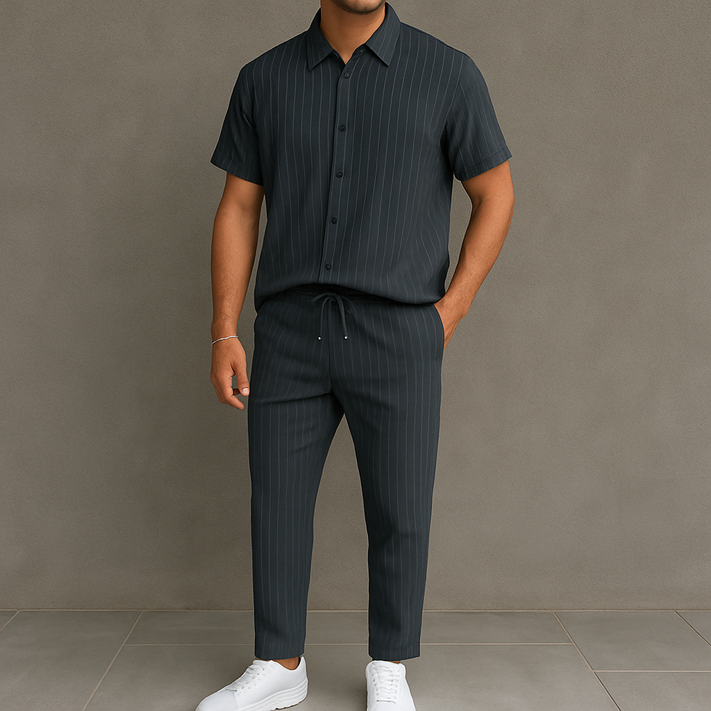 Completo Camicia con Bottoni e Pantaloni per Uomo