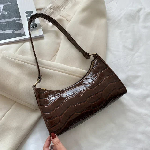Borsa a tracolla effetto coccodrillo Tilly