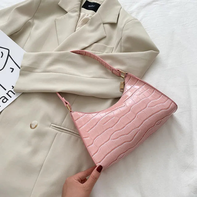 Borsa a tracolla effetto coccodrillo Tilly