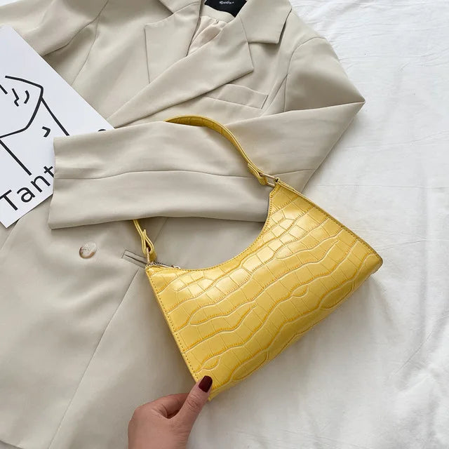 Borsa a tracolla effetto coccodrillo Tilly