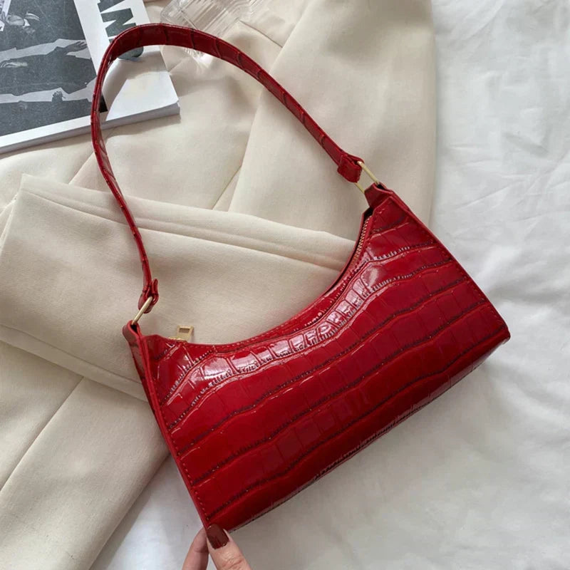 Borsa a tracolla effetto coccodrillo Tilly