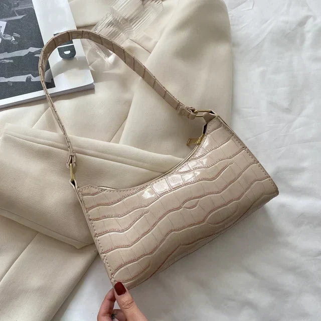 Borsa a tracolla effetto coccodrillo Tilly
