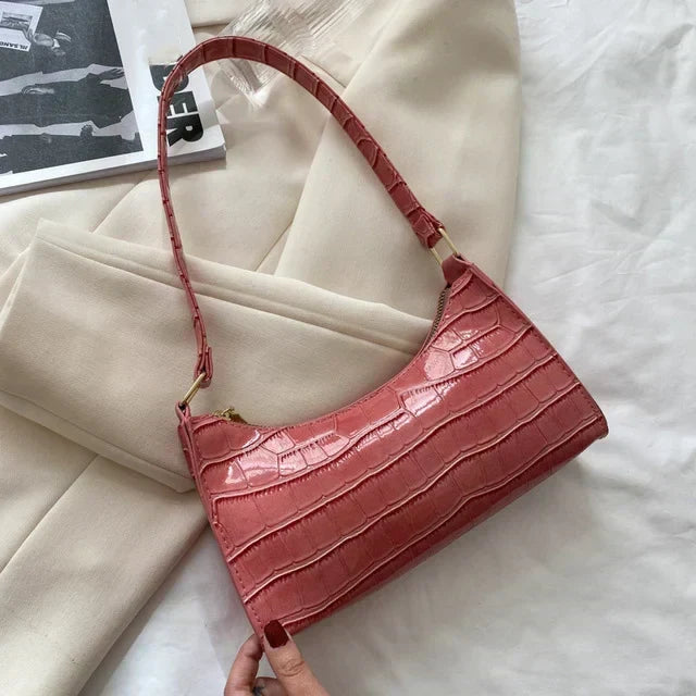 Borsa a tracolla effetto coccodrillo Tilly