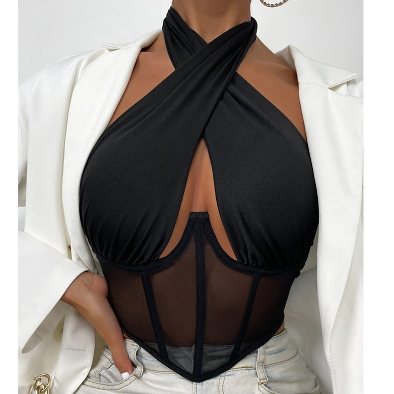 Corsetto con bretelle incrociate
