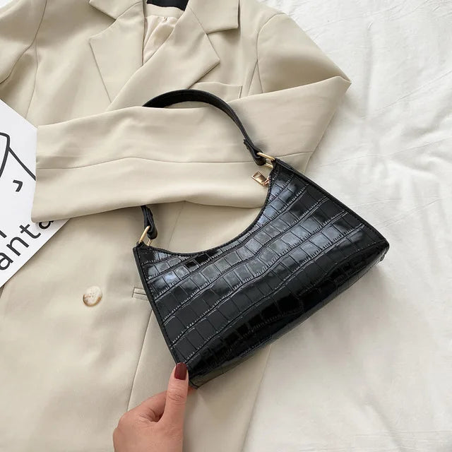 Borsa a tracolla effetto coccodrillo Tilly