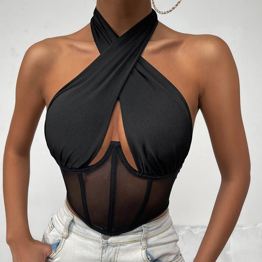 Corsetto con bretelle incrociate