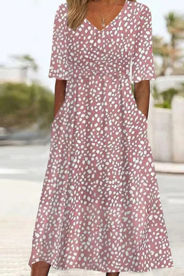 COLETTE | ELEGANTE ABITO MIDI A POIS CHE VALORIZZA LA FIGURA