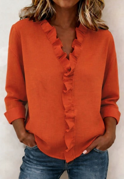 Beatriz - Blusa Arricciata con Scollo a V