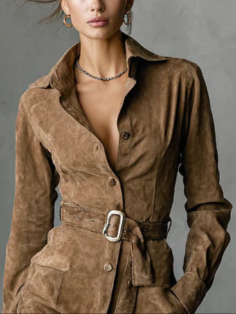 REAL | Abito Midi in Camoscio