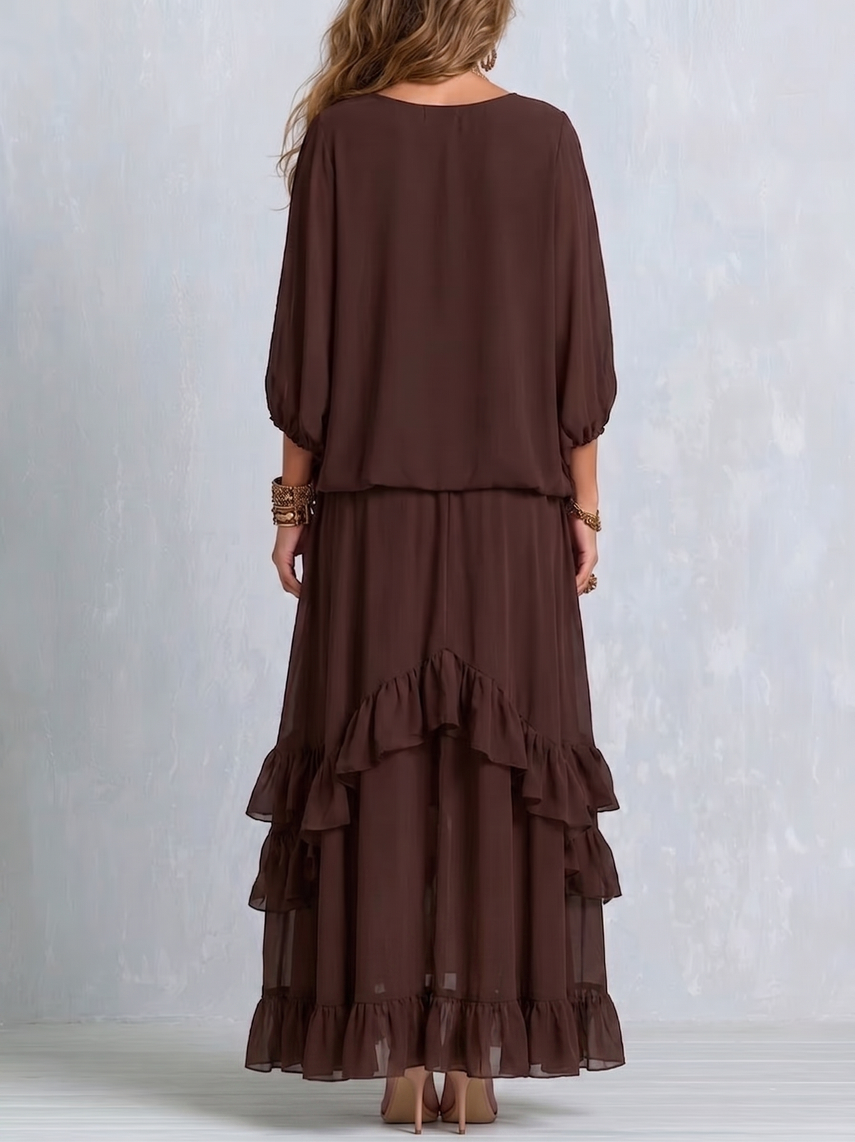 REAL | Blusa esclusiva in chiffon e gonna con volant