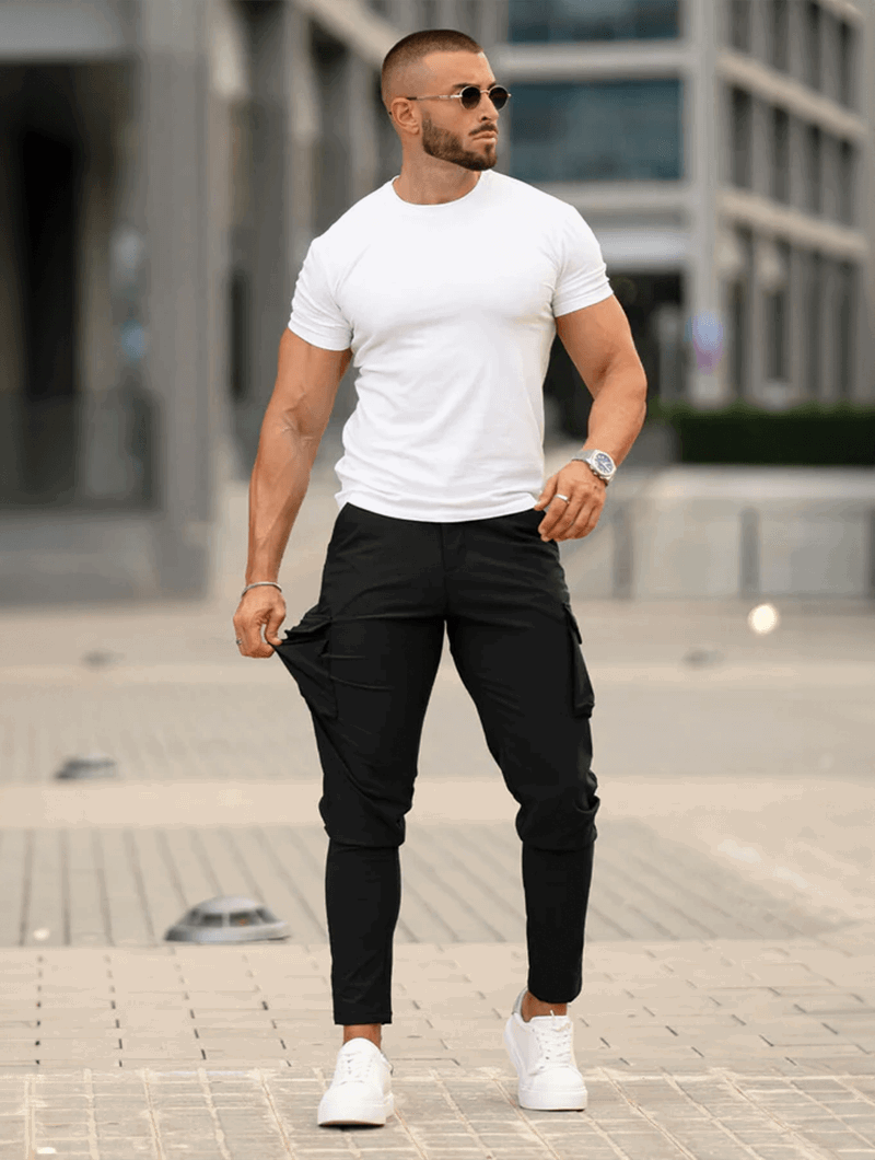 Franco Pantaloni Cargo - Nero