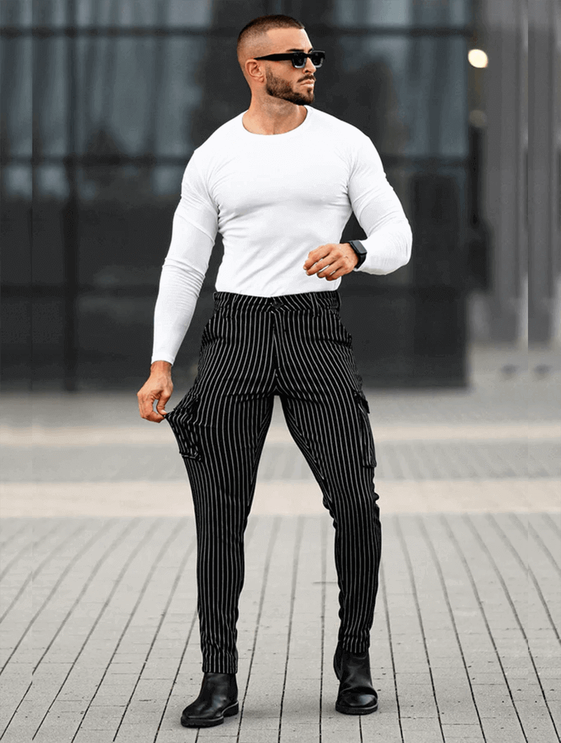 Vittorio Pantaloni Slim Fit - Nero