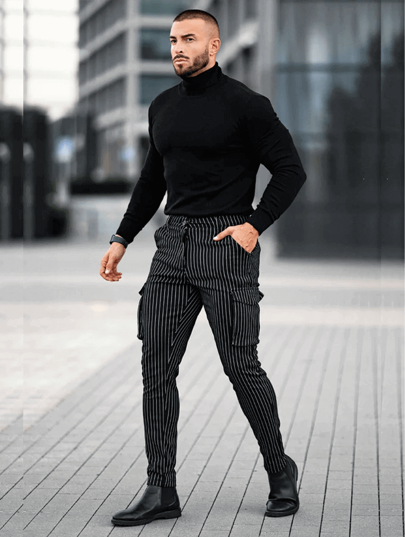Vittorio Pantaloni Slim Fit - Nero