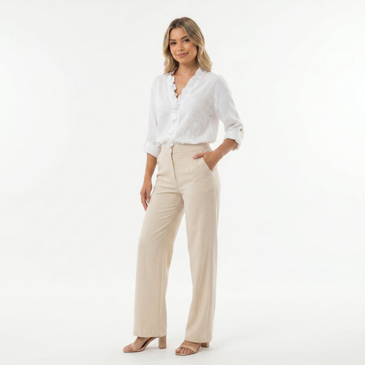 Beatriz - Blusa Arricciata con Scollo a V