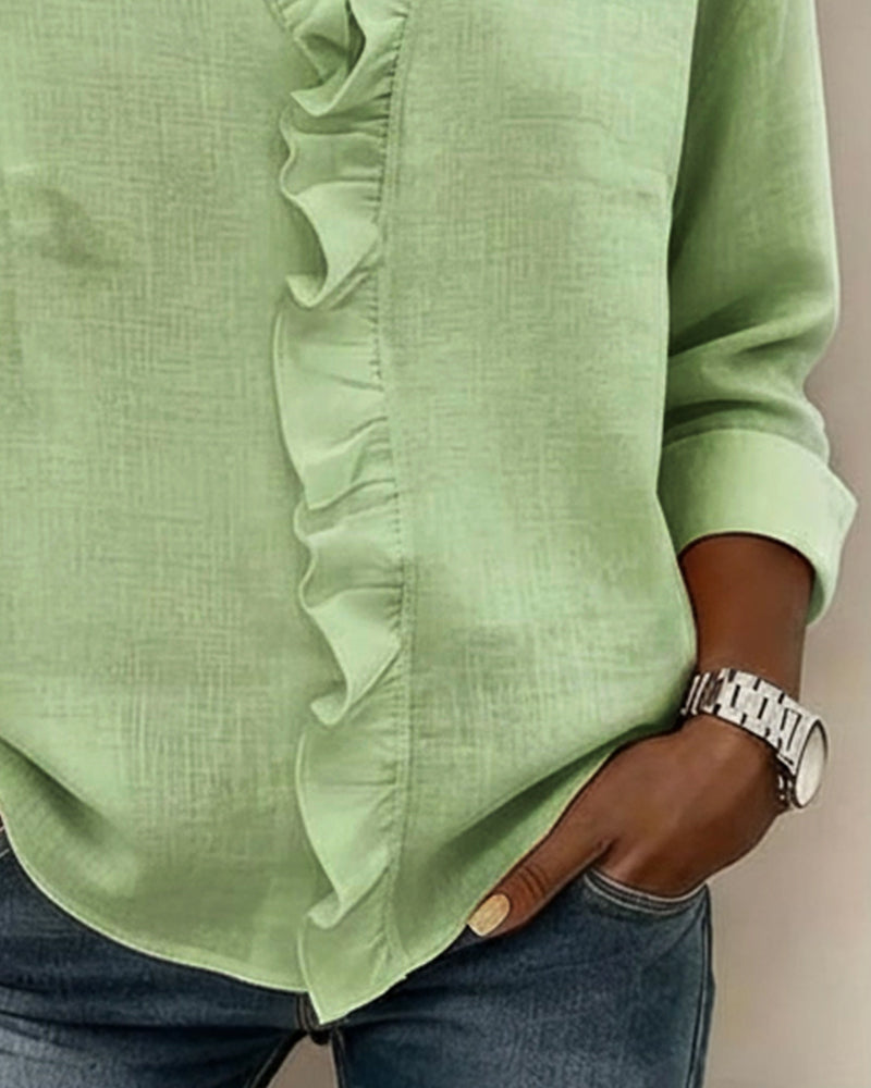 Beatriz - Blusa Arricciata con Scollo a V