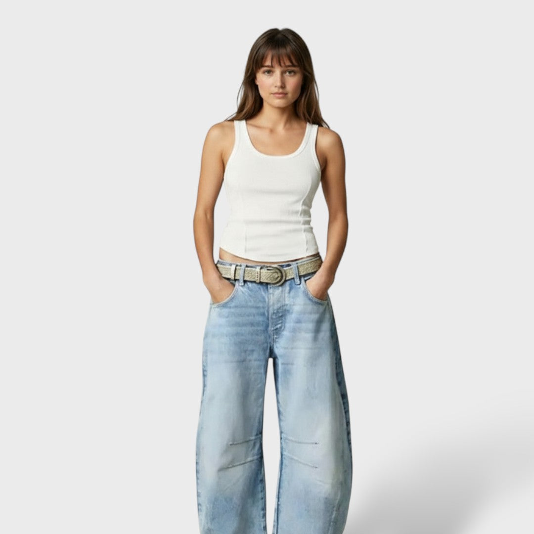 Jeans Donna a Gamba Larga