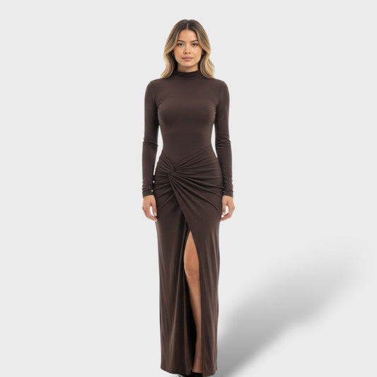 Vestito Maxi Elegante Arricciato Donna