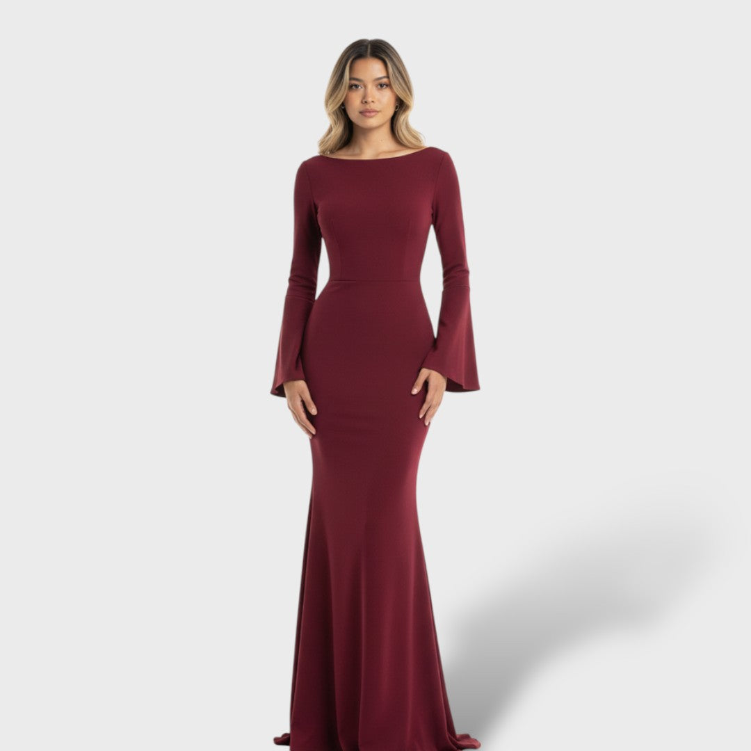 Vestito Maxi Elegante Manica Lunga Donna