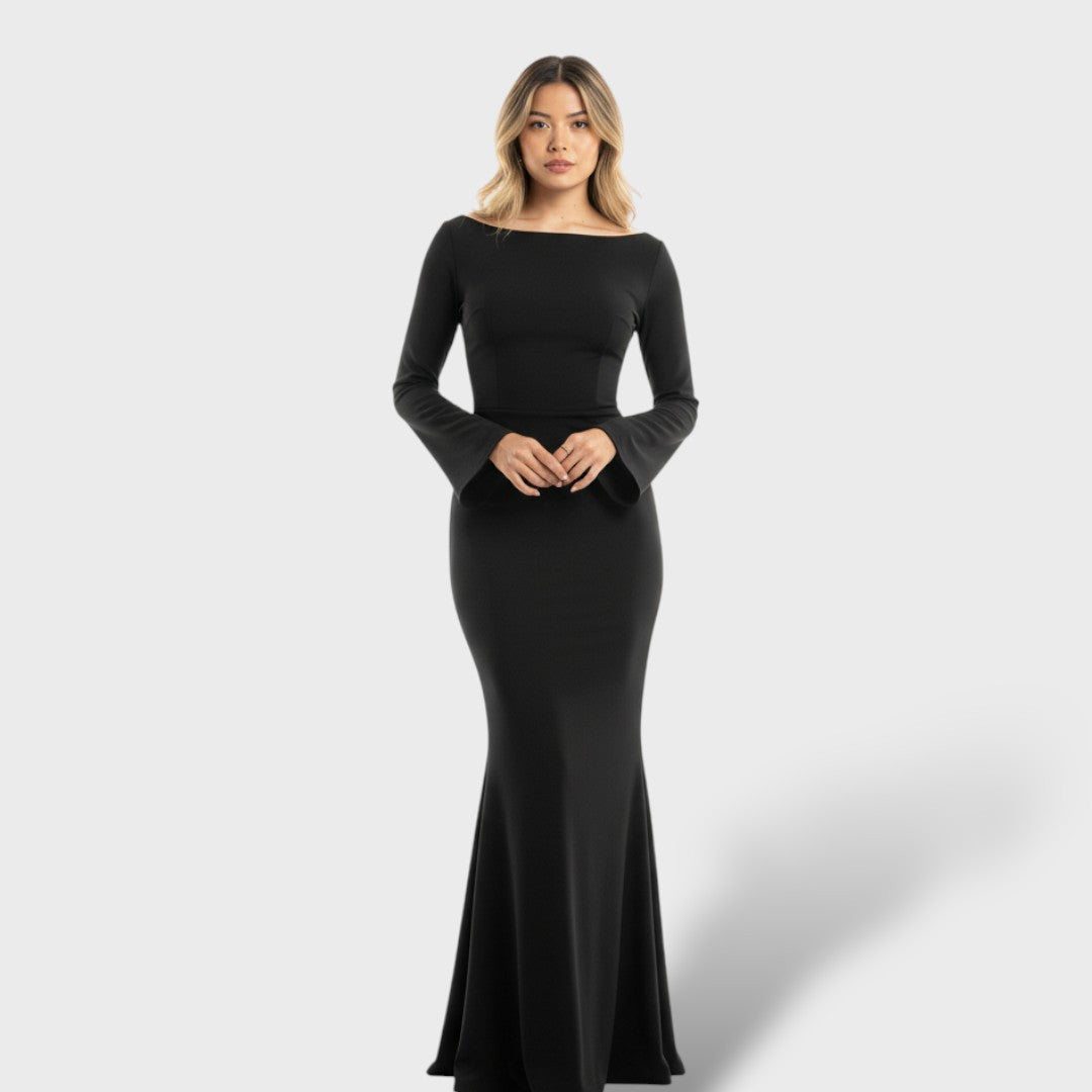 Vestito Maxi Elegante Manica Lunga Donna