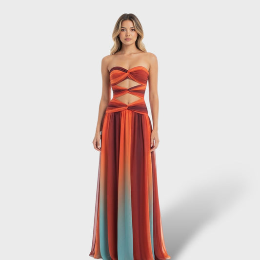 Vestito Maxi Elegante Traforato Donna
