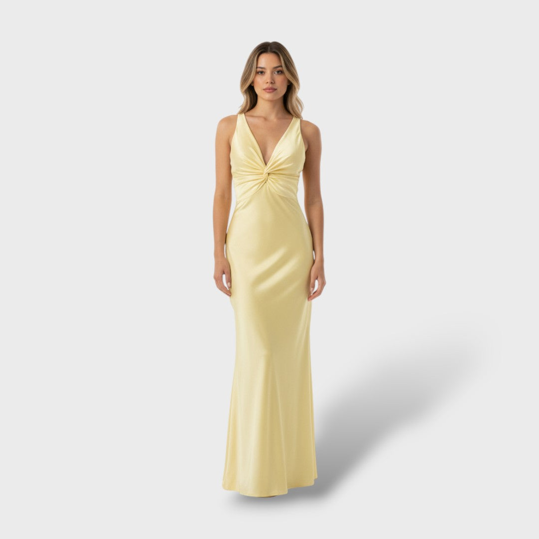 Vestito maxi elegante da festa senza maniche