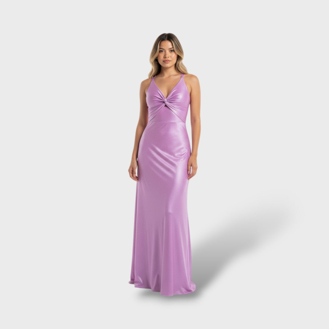 Vestito maxi elegante da festa senza maniche