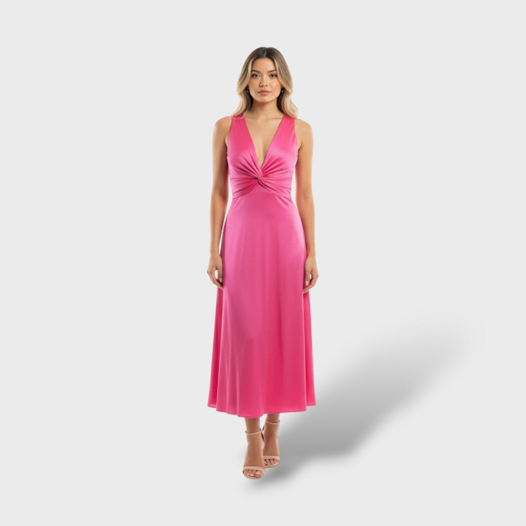 Vestito maxi elegante da festa senza maniche