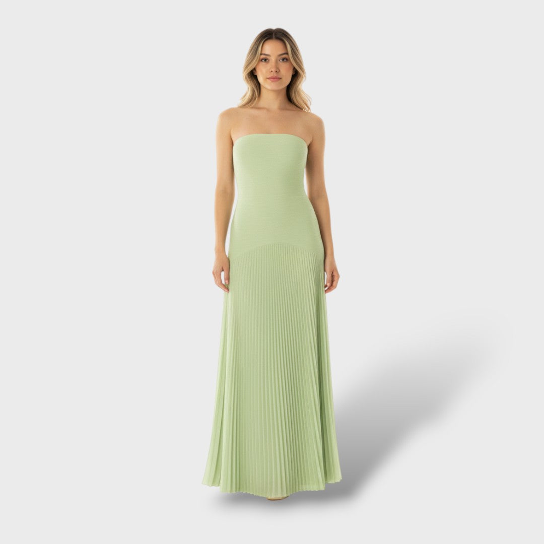 Vestito maxi elegante senza maniche con vita bassa