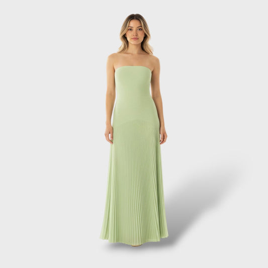 Vestito maxi elegante senza maniche con vita bassa