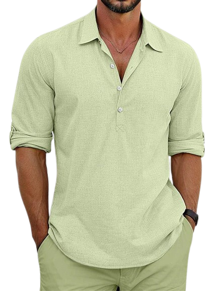 Archie | Camicia classica in misto cotone-lino senza tempo