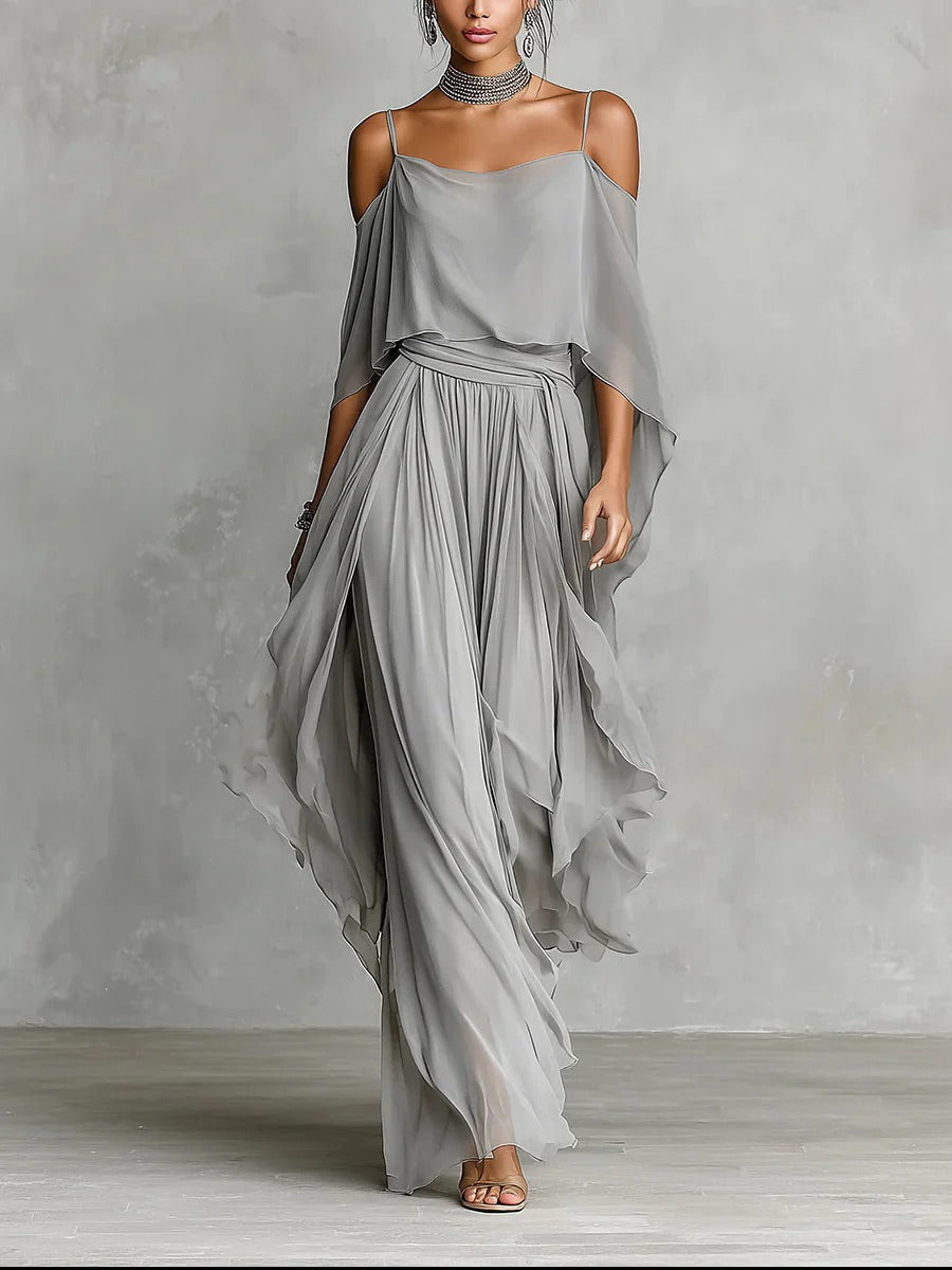 Renata | Completo fluido due pezzi grigio