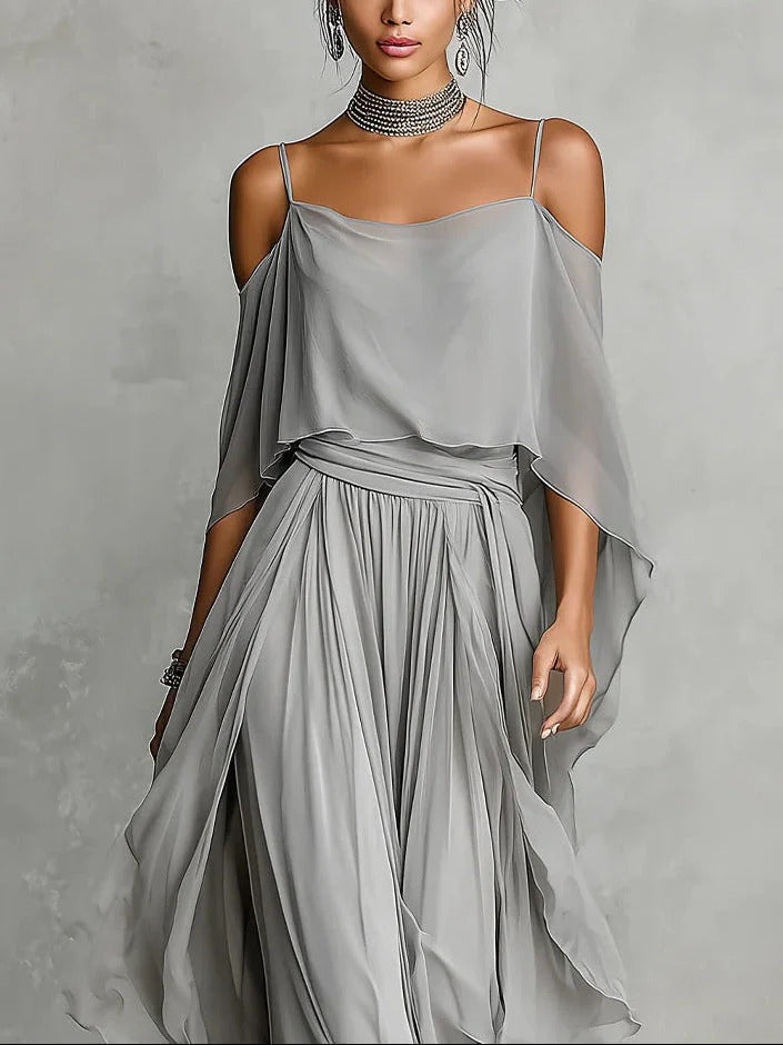 Renata | Completo fluido due pezzi grigio