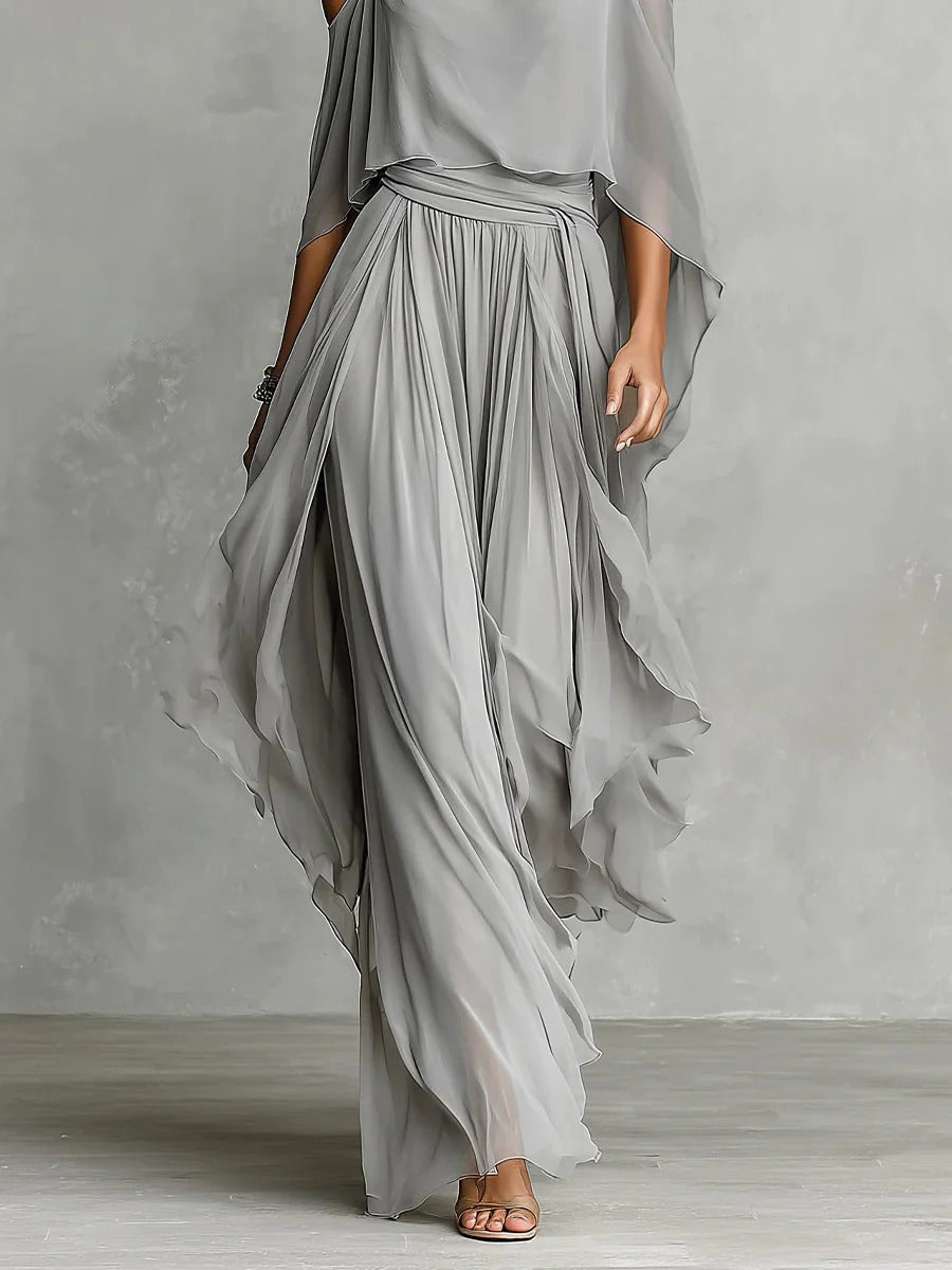 Renata | Completo fluido due pezzi grigio