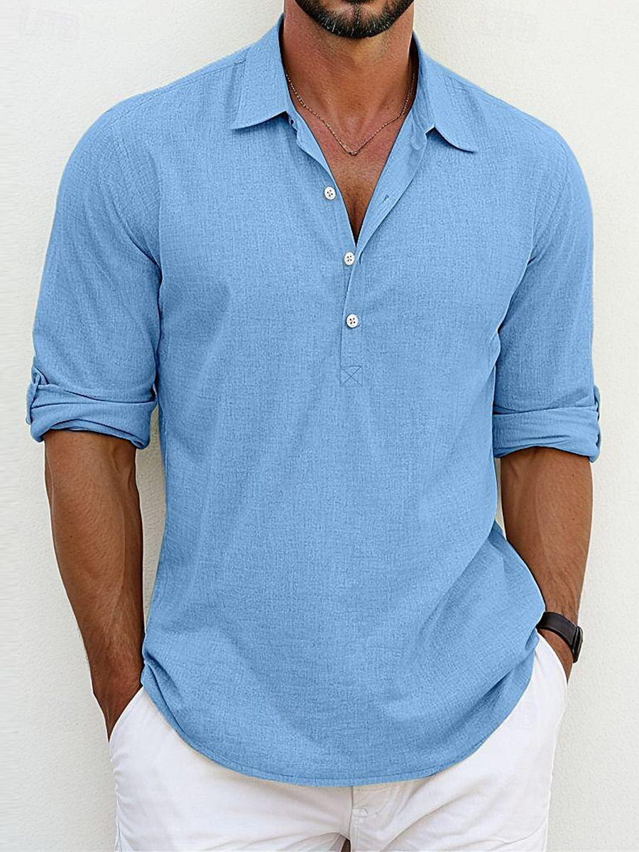 Archie | Camicia classica in misto cotone-lino senza tempo